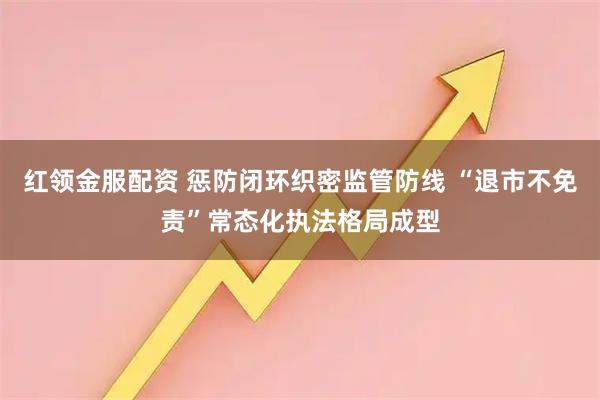 红领金服配资 惩防闭环织密监管防线 “退市不免责”常态化执法格局成型
