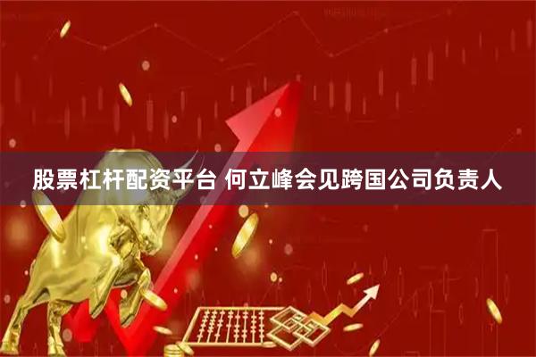 股票杠杆配资平台 何立峰会见跨国公司负责人