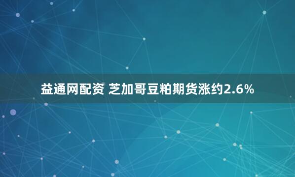 益通网配资 芝加哥豆粕期货涨约2.6%